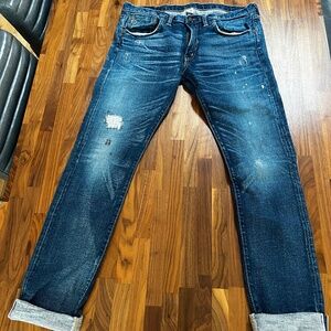 RRL Mens Denim Distressed Jeans Size 36